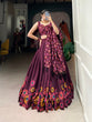 Load image into Gallery viewer, Wine Blossom Boldly Radiate Charm in Floral Printed Lehengas