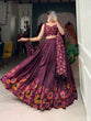 Load image into Gallery viewer, Wine Blossom Boldly Radiate Charm in Floral Printed Lehengas