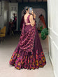 Load image into Gallery viewer, Wine Blossom Boldly Radiate Charm in Floral Printed Lehengas