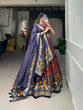 Load image into Gallery viewer, Wine Color Exuberant Dola Silk Lehenga Set with Stunning Foil Prints ClothsVilla