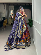 Load image into Gallery viewer, Wine Color Exuberant Dola Silk Lehenga Set with Stunning Foil Prints ClothsVilla