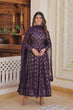 Load image into Gallery viewer, Wine Color Sequined Embroidered Gown with Dupatta Set ClothsVilla