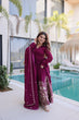 Load image into Gallery viewer, Wine Crush Embroidered Anarkali Gown ClothsVilla