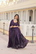 Load image into Gallery viewer, Wine Dazzling Faux Blooming Lehenga Choli with Sequins &amp; Thread Embroidery ClothsVilla