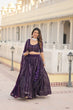 Load image into Gallery viewer, Wine Dazzling Faux Blooming Lehenga Choli with Sequins &amp; Thread Embroidery ClothsVilla