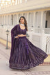 Load image into Gallery viewer, Wine Dazzling Faux Blooming Lehenga Choli with Sequins &amp; Thread Embroidery ClothsVilla