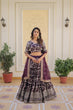 Load image into Gallery viewer, Wine Designer Dyeable Pure Viscose Jacquard Fabric Lehenga Choli &amp; Dupatta Set ClothsVilla