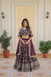 Load image into Gallery viewer, Wine Designer Dyeable Pure Viscose Jacquard Fabric Lehenga Choli &amp; Dupatta Set ClothsVilla