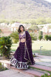 Load image into Gallery viewer, Wine Designer Faux Blooming Lehenga Choli with Shimmering Sequins &amp; Lace ClothsVilla