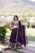 Load image into Gallery viewer, Wine Designer Faux Blooming Lehenga Choli with Shimmering Sequins &amp; Lace ClothsVilla