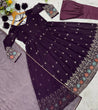 Load image into Gallery viewer, Wine Designer Luxury Anarkali Suit Set ClothsVilla.com