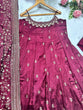 Load image into Gallery viewer, Deep Maroon Designer Vichitra Silk Gown Set with Zari-Coding &amp; Sequin Embroidery ClothsVilla