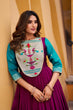 Load image into Gallery viewer, Wine Designer Zari Work Full Gown ClothsVilla