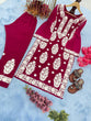 Load image into Gallery viewer, Wine Elegant Chikankari Designer Kurta &amp; Bottom Set – Perfect Ethnic Look ClothsVilla