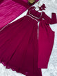 Load image into Gallery viewer, Dark Pink Elegant Georgette Anarkali Gown Set with Dupatta &amp; Pants - Ready to Wear
