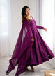 Load image into Gallery viewer, Wine Elegant Lucknowi Sequence Anarkali Set with Dupatta &amp; Pant – Fully Stitched ClothsVilla