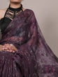 Load image into Gallery viewer, Wine Elegant Lurex Brasso Saree with Floral Viscose Brasso Work &amp; Silk Blouse Piece ClothsVilla