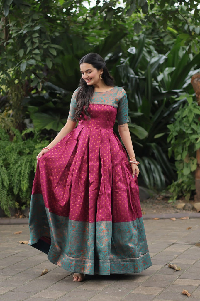 Wine Elegant Noir Jacquard Silk Gown Luxurious Texture and T Wine Elegant Noir Jacquard Silk Gown Luxurious Texture and T