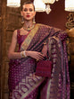 Load image into Gallery viewer, Wine Elegant Pure Satin Handloom Saree with Unstitched Blouse Piece Clothsvilla