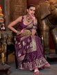 Load image into Gallery viewer, Wine Elegant Pure Satin Handloom Saree with Unstitched Blouse Piece Clothsvilla