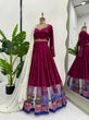 Load image into Gallery viewer, Wine Elegant Reyon Semi-Stitched Lehenga Choli Set with Real Mirror Work &amp; Cutwork Dupatta ClothsVilla