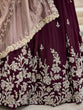 Load image into Gallery viewer, Wine Elegant Satin Silk Sequin Embroidered Lehenga Choli with Dupatta – 3.5 Meter Flair, Fully Stitched ClothsVilla