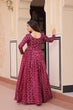 Load image into Gallery viewer, Wine Elegant Staple Jacquard Weaving Gown with Position Print Choli Clothsvilla
