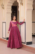 Load image into Gallery viewer, Wine Elegant Staple Jacquard Weaving Gown with Position Print Choli Clothsvilla
