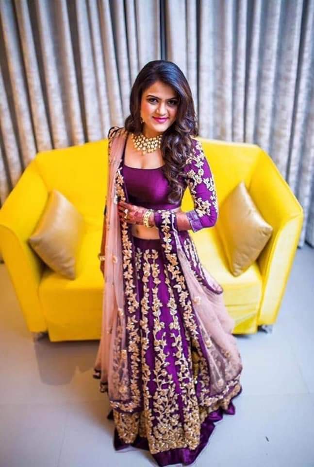 Wine Elegant Tapeta Silk Lehenga Set ClothsVilla