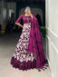 Wine Elegant Tussar Silk Ready-to-Wear Gown with Dupatta