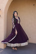 Load image into Gallery viewer, Wine Embroidered Anarkali Gown ClothsVilla