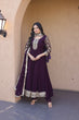 Load image into Gallery viewer, Wine Embroidered Anarkali Gown ClothsVilla