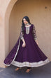 Load image into Gallery viewer, Wine Embroidered Anarkali Gown ClothsVilla