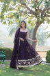 Load image into Gallery viewer, Luxury Wine Embroidered Sequin Gown with Designer Dupatta ClothsVilla