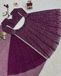 Load image into Gallery viewer, Wine Faux Georgette Semi-Stitched Lehenga Set with Thread &amp; Sequin Work ClothsVilla