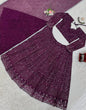 Load image into Gallery viewer, Wine Faux Georgette Semi-Stitched Lehenga Set with Thread &amp; Sequin Work ClothsVilla