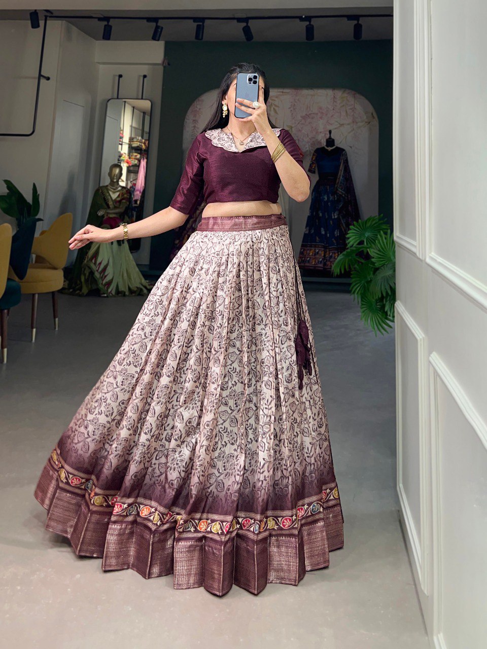 Captivating Wine Floral Co-ord Lehenga Set - Perfect for Weddings & Festive Occasions ClothsVilla