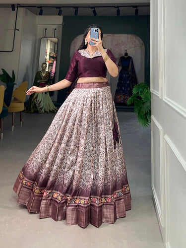 Captivating Wine Floral Co-ord Lehenga Set - Perfect for Weddings & Festive Occasions ClothsVilla