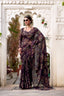 Wine Floral Lurex Brasso Saree with Unstitched Blouse – Elegant Viscose Brasso Work ClothsVilla