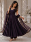 Wine Georgette Hotfix Anarkali Suit ClothsVilla