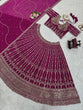 Load image into Gallery viewer, Wine Glamorous Faux Georgette Semi-Stitched Lehenga Set with Sequins &amp; Cancan Flair Clothsvilla