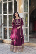 Load image into Gallery viewer, Wine Glamorous Sequins Embroidered Gown with Dupatta