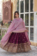 Load image into Gallery viewer, Wine Glamorous Star Georgette Embroidered Gown with Gold Crush Dupatta ClothsVilla
