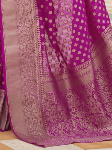 Wine Graceful Georgette Saree with Unstitched Blouse Piece ClothsVilla