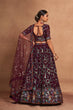 Load image into Gallery viewer, Wine Heavy Georgette Embroidered Lehenga Choli Set with Sequins &amp; Net Dupatta ClothsVilla
