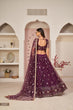 Load image into Gallery viewer, Wine Luxurious Butterfly Net Lehenga with All-Over Embroidery Clothsvilla