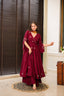 Wine Luxury Designer Anarkali Suit Set ClothsVilla