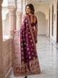 Load image into Gallery viewer, Wine Nylon Satin Zari Weaving Saree ClothsVilla