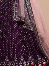 Load image into Gallery viewer, Wine Pakistani Georgette Lehenga Choli For Indian Festivals &amp; Weddings - Sequence Embroidery Work, Thread Embroidery Work, Clothsvilla