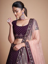 Load image into Gallery viewer, Wine Pakistani Georgette Lehenga Choli For Indian Festivals &amp; Weddings - Sequence Embroidery Work, Thread Embroidery Work, Clothsvilla